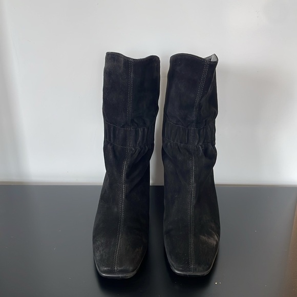 Aquatalia black waterproof suede wedge heel booties size 6 - Picture 6 of 10